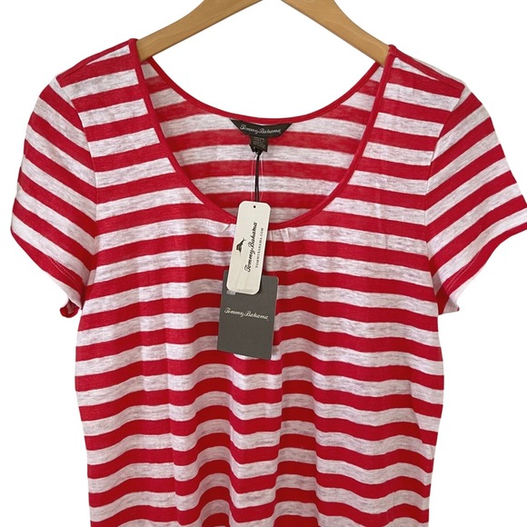 Tommy Bahama Serena Stripe Linen Dress‎ Size M/M (8/10) Red White NWT - Picture 3 of 9
